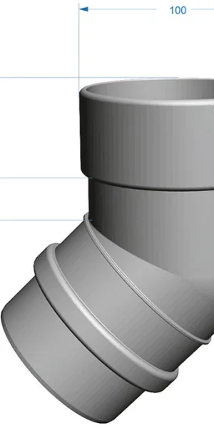 Колено трубы Docke Lux пластиковое d100 мм 45° шоколад RAL 8019