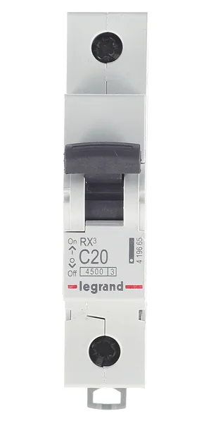 Автоматический выключатель модульный Legrand RX3 1P 20А тип C 4,5 кА 230 В (419665)