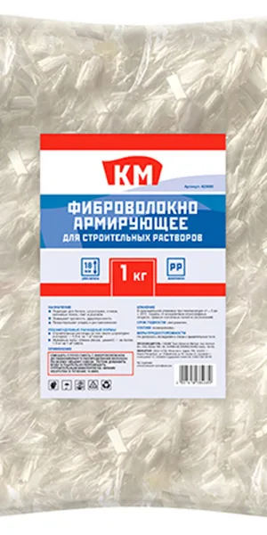 Фиброволокно армирующее для бетонов и растворов полипропиленовое КМ 1 кг
