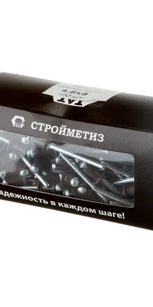 Заклепка вытяжная 4,8x8 мм алюминий/сталь коричневая RAL 8017 (100 шт.)