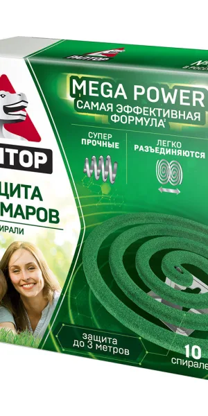 Средство для защиты от комаров без запаха спираль Раптор Mega Power (10 шт.)
