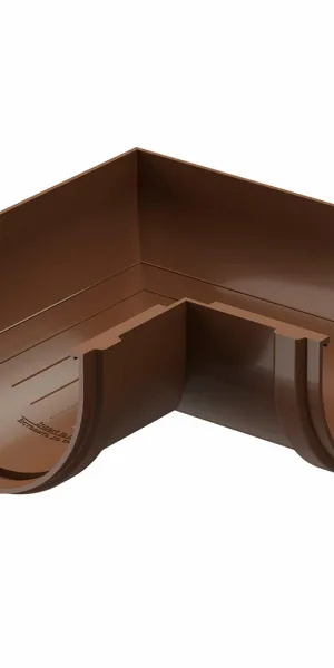 Угол желоба пластиковый d120 мм 90° Docke Standard коричневый RAL 8017