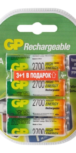 Аккумулятор GP Batteries АА пальчиковый LR6 1,2 В 2700 мАч (4 шт.)