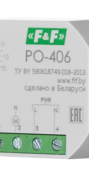 Реле времени Евроавтоматика PO-406 220 В 8 А тип AC 1P+N