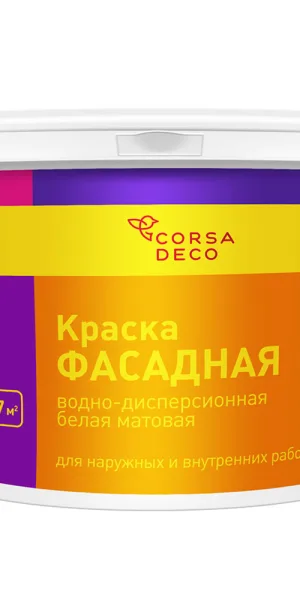 Краска фасадная Corsa Deco акриловая белая 14 кг