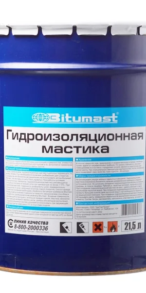 Мастика битумная гидроизоляционная Bitumast 18 кг/21,5 л