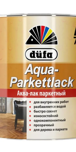 Лак акрил-полиуретановый паркетный Dufa Aqua-Parkettlack глянцевый бесцветный 0,75 л