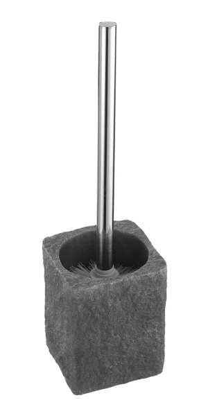 Ершик для унитаза Fora Stone Black напольный полирезин/металл черный (FOR-STN025BL/5317)