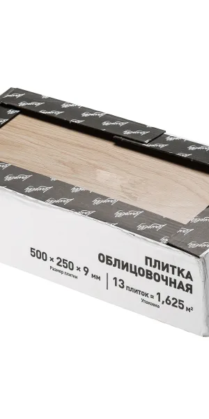 Плитка облицовочная Lavelly City Jungle Classic Wood бежевая 500х250х9 мм (13 шт.=1,625 кв.м)