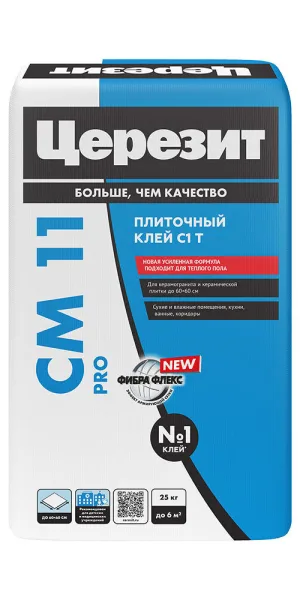 Клей для плитки и керамогранита Церезит СМ 11 PRO серый класс C1 T 25 кг