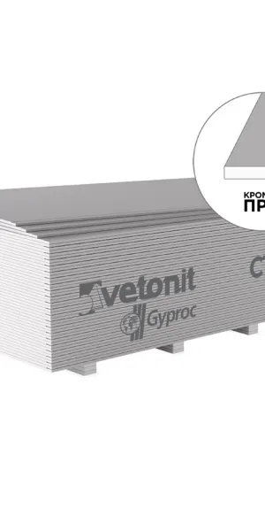 Гипсокартон Vetonit (Gyproc) Стронг 2500х1200х15 мм высокопрочный