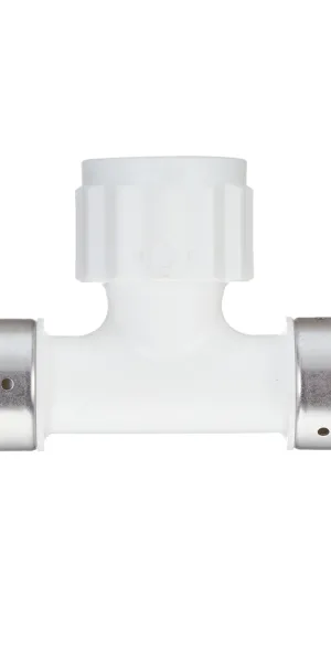 Тройник Henco (13PKW-320632) 32(пресс) х 1 ВР(г) х 32(пресс) белый PVDF