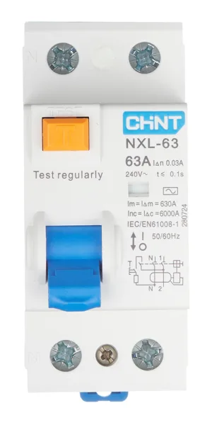 УЗО Chint NXL-63 63А 1P+N тип AC 30 мА 6 кА компактное (280724)