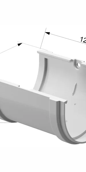 Соединение желоба пластиковое d120 мм Docke Standard пломбир RAL 9003