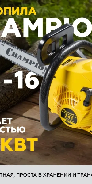 Бензопила Champion 241 2,45 л.с. 16" шаг 3/8" паз 1,3 мм 56 звеньев