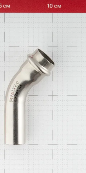 Угол VALTEC (VTi.958.I.002222) 45° 22 мм ВН нержавеющая сталь