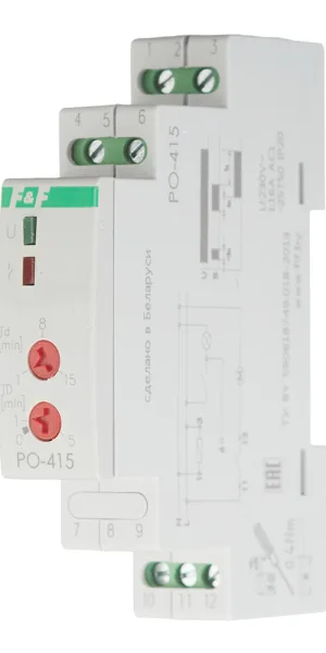 Реле времени модульное F&F PO-415 (EA02.001.018) 230 В 16 А 1P+N для систем вентиляции