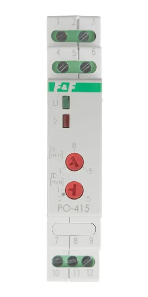 Реле времени модульное F&F PO-415 (EA02.001.018) 230 В 16 А 1P+N для систем вентиляции