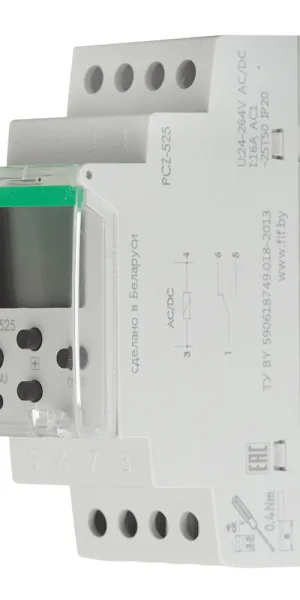 Реле времени модульное F&F PCZ-525 (EA02.002.005) 230 В 16 А 1P+N