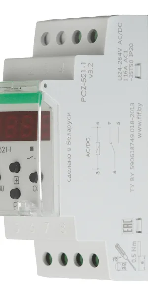 Реле времени модульное F&F PCZ-521-1 (EA02.002.010) 230 В 16 А 1P+N