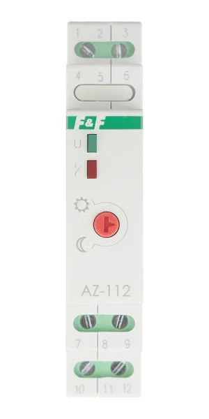 Фотореле модульное F&F AZ-112 (EA01.001.013) 230 В 16 А 1P+N с датчиком