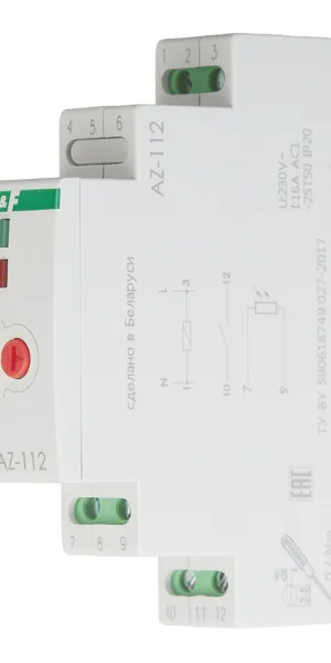 Фотореле модульное F&F AZ-112 (EA01.001.013) 230 В 16 А 1P+N с датчиком