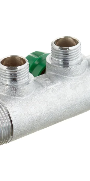Коллектор Stout 1 ВР(г) х 2 выхода 1/2 НР(ш) х 1 НР(ш) регулирующий (SMB-6850-011202)