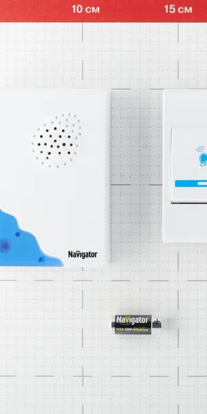 Звонок Navigator (612676) беспроводной с кнопкой 36 мелодий белый