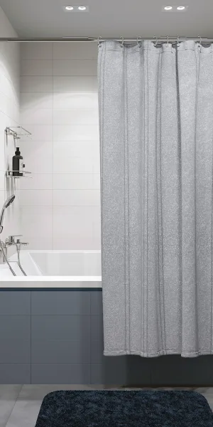 Штора для ванны Fora Miracle Silver 2000х1800 мм полиэстер серая (FOR-MIR208SIL)
