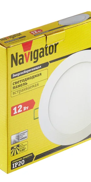 Светильник встраиваемый светодиодный белый 12 Вт 4000К IP20 Navigator ДВО (71378)