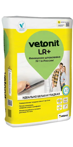 Шпаклевка полимерная Vetonit LR+ для сухих помещений белая 20 кг
