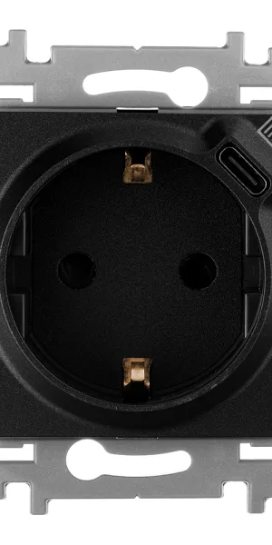 Розетка Legrand Inspiria встраиваемая антрацит с USB Type-C (673773)