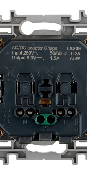 Розетка Legrand Inspiria встраиваемая антрацит с USB Type-C (673773)