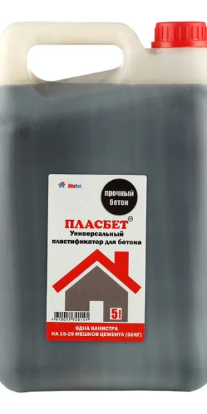 Добавка пластификатор для бетонов и растворов АльфаБетон Пласбетон универсальная 5 л