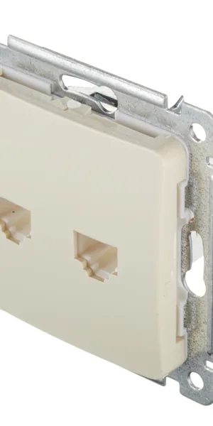 Розетка компьютерная Hegel Master встраиваемая слоновая кость 2хRJ45 (РСКК-440-01)