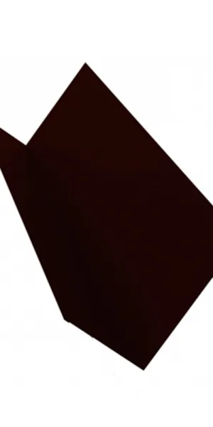 Планка примыкания для металлочерепицы 130х160 мм 2 м темно-коричневая RR 32