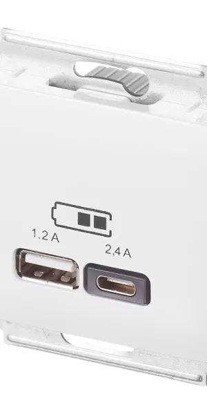 Розетка USB Systeme Electric Glossa встраиваемая белая USB-A/ Type-C (GSL000139)
