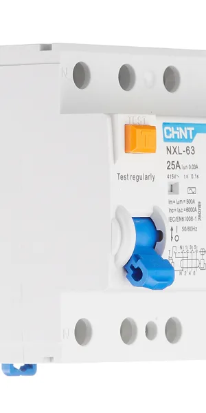 УЗО Chint NXL-63 25А 3P+N тип AC 30 мА 6 кА компактное (280789)