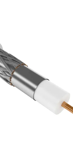 Кабель коаксиальный телевизионный RG-6 1х1,02 мм экранированный медный PVC Generica