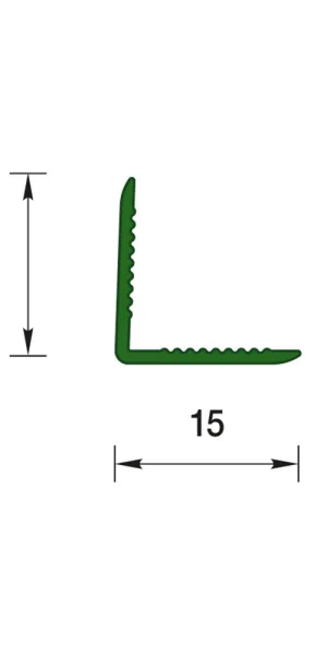 Уголок ПВХ 15х15х2700 мм глянцевый белый