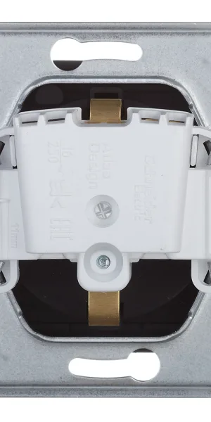 Розетка Systeme Electric AtlasDesign встраиваемая карбон со шторками с крышкой (ATN001046)