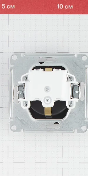 Розетка Systeme Electric AtlasDesign встраиваемая карбон со шторками с крышкой (ATN001046)