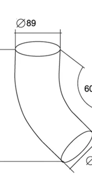 Колено трубы Grand Line металлическое d90 мм 60° белое RAL 9003