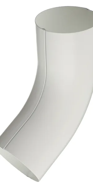 Колено трубы Grand Line металлическое d90 мм 60° белое RAL 9003