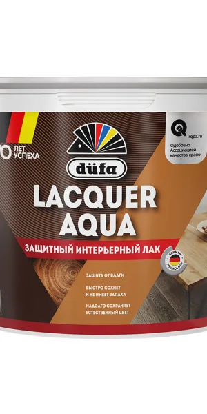 Лак акрилатный интерьерный Dufa Lacquer Aqua бесцветный 9 л полуглянцевый