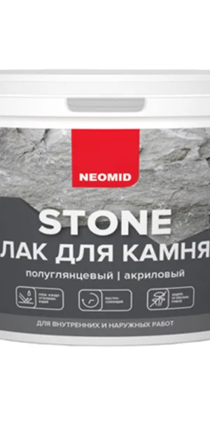 Лак акриловый для камня Neomid Stone бесцветный 2,5 л полуглянцевый