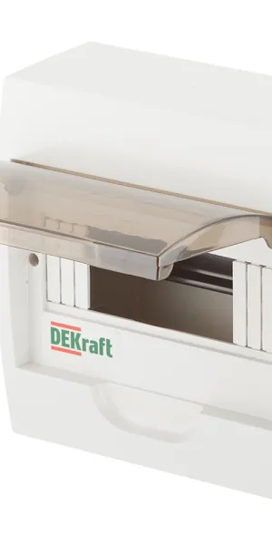 Щит распределительный навесной Dekraft ЩРН-П-8 пластиковый IP41 200х180х100 мм 8 модулей