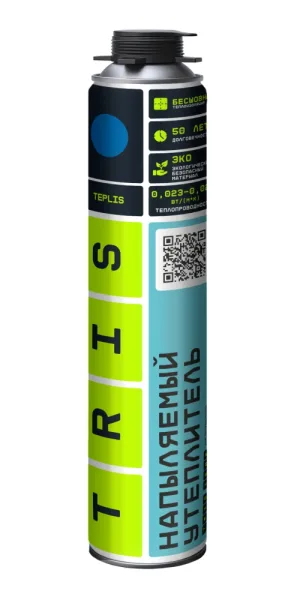 Утеплитель напыляемый полиуретановый Tris Teplis профессиональный 820 мл