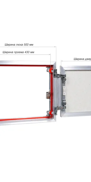Люк ревизионный под плитку Практика EuroFormat-R алюминиевый 500х400 мм скрытый нажимной