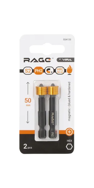 Бита Rage by Vira (554133) PH2 магнитная 50 мм c ограничителем (2 шт.)